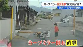 反光鏡遭狗尿侵蝕斷裂，砸傷路過的小六男童。（圖／翻攝CBC電視台）