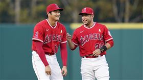▲大谷翔平、前天使隊友兼好友佛萊契（David Fletcher）。（圖／美聯社／達志影像）