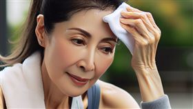 運動，流汗，長輩，媽媽　AI作圖