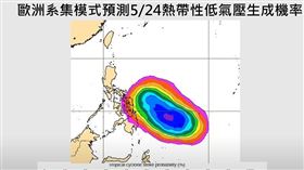 賈新興預估，周五菲律賓東方外海熱帶性低氣壓生成機率約8至9成。（圖／賈新興YouTube頻道）