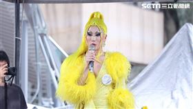 妮妃雅致詞時說，謝謝大家站出來捍衛民主。（圖／記者楊澍攝影）