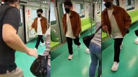 台中捷運,中捷,黑衣大叔(圖/翻攝爆廢公社)