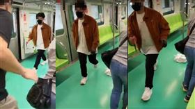 台中捷運,中捷,黑衣大叔(圖/翻攝爆廢公社)