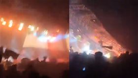 不敵強風！墨西哥競選造勢「舞台被吹垮」畫面網瘋傳　至少5死50傷（圖／翻攝自X）
