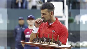▲喬科維奇（Novak Djokovic）在日內瓦網球公開賽慶祝37歲生日。（圖／美聯社／達志影像）