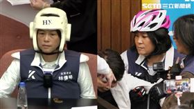 林倩綺戴跆拳道頭盔、陳玉珍自行車安全帽。（組合圖／資料照）