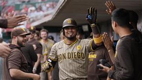 ▲阿瑞耶斯（Luis Arraez）連2場敲4安、連8場比賽至少雙安。（圖／美聯社／達志影像）