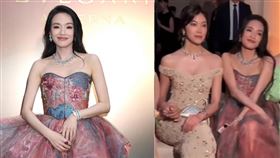  舒淇活動現場疑遭日女星森星卡位博版面。（組合圖／翻攝自微博）