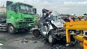 ▲國道1號北向369k公里處，高雄瑞隆路段，今天（27日）上午9時59分許，發生嚴重車禍事故。