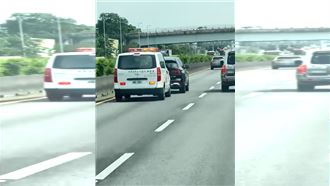 國道擋救護車！BMW休旅車占內線堅決不讓