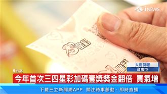 今年首次3、4星彩加碼獎金翻倍　買氣增！
