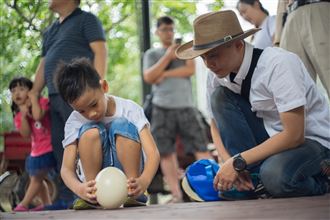 全台最大立蛋！頑皮世界邀高手挑戰鴕鳥蛋