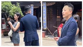 汪小菲穿短褲去寺廟。（圖／翻攝自微博）