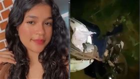 17歲女騎士遭對向卡車橫載的木材斬首慘死。（圖／翻攝自X）