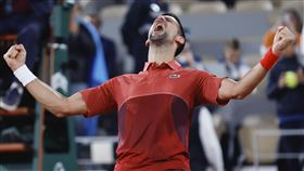 ▲世界球王喬科維奇（Novak Djokovic），2024法網晉級16強。（圖／美聯社／達志影像）