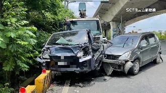 大貨車沒剎車直直衝　3車等紅燈遭撞3人傷