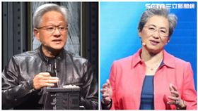 輝達（NVIDIA）執行長黃仁勳跟超微（AMD）執行長蘇姿丰2人不僅是表舅跟外甥女的關係，還是競爭對手。（合成圖／記者王翊綺攝影、資料照）