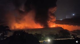 桃園不鏽鋼工廠大火。（圖／翻攝自臉書）