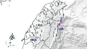 花蓮地震。（圖／翻攝自中央氣象署）