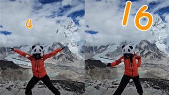 登山正妹聖母峰前16蹲　19秒片讓網跪了