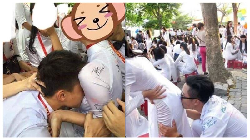 越南畢業季!女學生穿「奧黛」濕身玩瘋