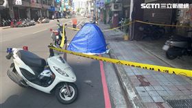 新北林姓老婦突從公寓5樓墜落而亡，警方採證釐清死因。（圖／翻攝畫面）