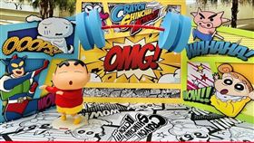 蠟筆小新動感夏日大作戰期間限定造景。（圖／翻攝自MITSUI OUTLET PARK 林口）
