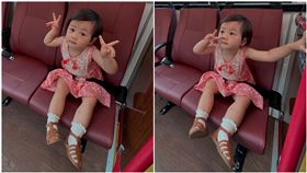 趙小僑帶女兒典典寶寶坐公車。（圖／取自臉書）