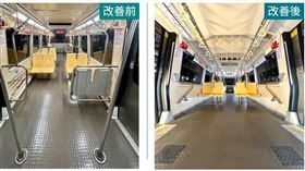 北捷優化文湖線車廂內裝。（圖／北捷提供）