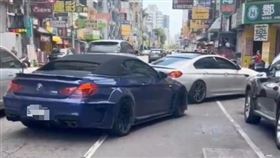台中空降鍋碗瓢盆！擊2輛BMW擋風玻璃破裂