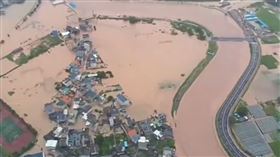 中國廣東梅州市大淹水。（圖／翻攝自椒點視頻）