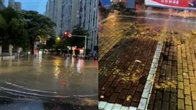 中國福州一條街的化糞池滿出來。（圖／翻攝自網易新聞）