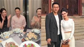 汪小菲婚後首度帶Mandy跟張蘭見面。（組合圖／翻攝自微博）