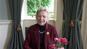 愛爾蘭史上首位女總統 羅賓遜獲唐獎法治獎唐獎法治獎得主、愛爾蘭前總統羅賓遜（Mary Robinson）也是愛爾蘭史上首位女總統。中央社記者陳韻聿都柏林攝  113年6月21日