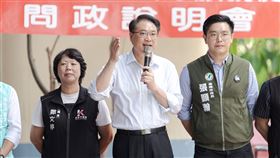 民進黨秘書長林右昌今（22）日帶領黨公職前往基隆宣講。（圖／民進黨提供)