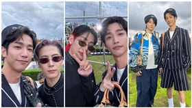 劉以豪（左起）與王嘉爾、Got7 BamBam、櫻田通合照。（圖／劉以豪工作是提供）