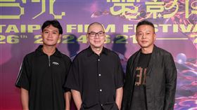 亞儂．弘尚希（左起）、蔡明亮、李康生《無所住》。（圖／台北電影節提供）