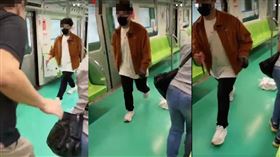 台中捷運,中捷,黑衣大叔(圖/翻攝爆廢公社)