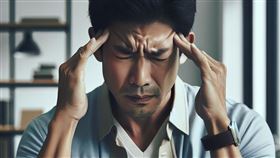 冷氣吹太久可能會頭痛。（圖／AI生成）
頭痛,煩惱,焦慮