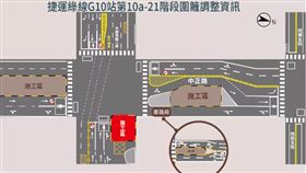 配合桃捷綠線施工　桃園中正路車道調整（圖／捷工局提供）