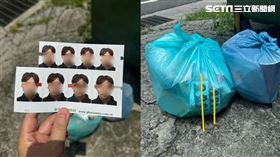 屋主從垃圾袋中倒出大頭貼照相當嚇人。圖／翻攝畫面）