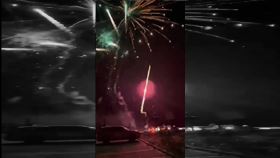 合歡山，昆陽停車場，放煙火（圖／翻攝自臉書「中橫路況交通資訊站」）