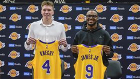 ▲「詹皇」兒子布朗尼（Bronny James）背號曝光。（圖／美聯社／達志影像）