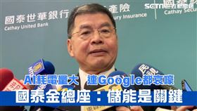 AI耗電量大，連Google都哀嚎！國泰金控（2882）總經理李長庚指出「儲能是關鍵」。（圖／記者王翊綺攝影、三立新聞網製圖）