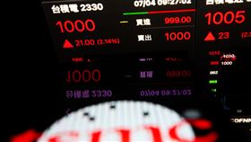 台積電突破1000元關卡（2）台股4日早盤創新高，成功挑戰1000元關卡，上漲21元，市值逼近新台幣26兆元，貢獻大盤約170點。中央社記者吳家昇攝  113年7月4日