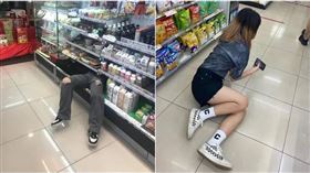 國一逃票妹被爆，曾將上半身塞進超商冰櫃。（圖／翻攝自Threads）