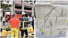 晴空匯,吊車大王,謝卡,火警（圖／翻攝自臉書《啟德機械起重工程-股公司》）