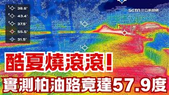 紅外線熱顯像儀實測　柏油路竟達57.9度