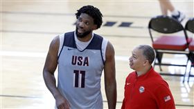 ▲擁有法國籍卻代表美國打巴黎奧運，恩比德（Joel Embiid）不怕場上被噓。（圖／美聯社／達志影像）