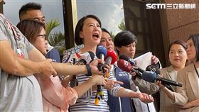 國民黨立委王鴻薇在陳玉珍、林沛洋陪同下前往台北地檢署遞狀提告傷害罪。（圖／記者楊忠翰攝影）